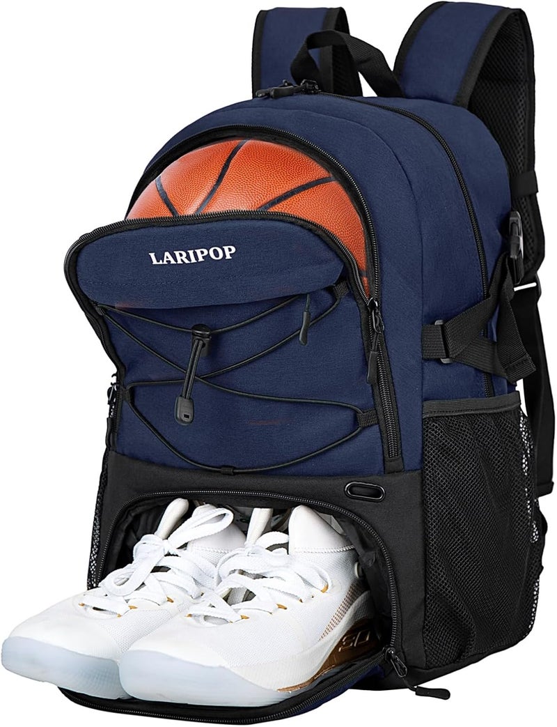 LARIPOP Basketball Bag,Basketball Backpack with Shoe Compartment and Ball Holder,Sport Bags for Soccer,Volleyball,Gym,Travel - Image 1